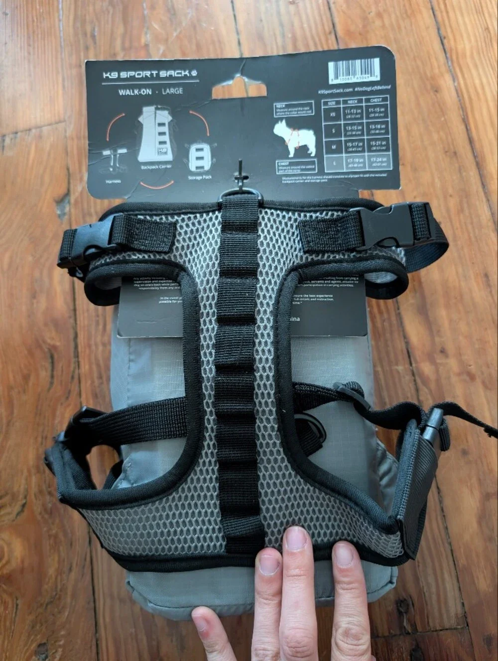 K9 Sport Sack Walk-On Backpack Dog Carrier - Light Gray Brand New Sz L